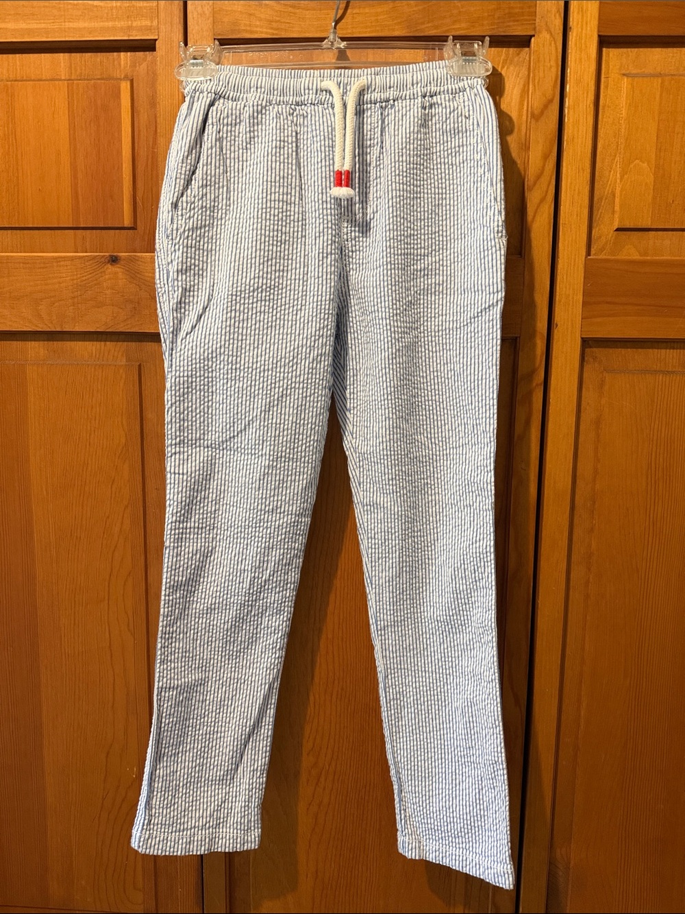 Mini Boden Boys Seersucker Pull On Pants